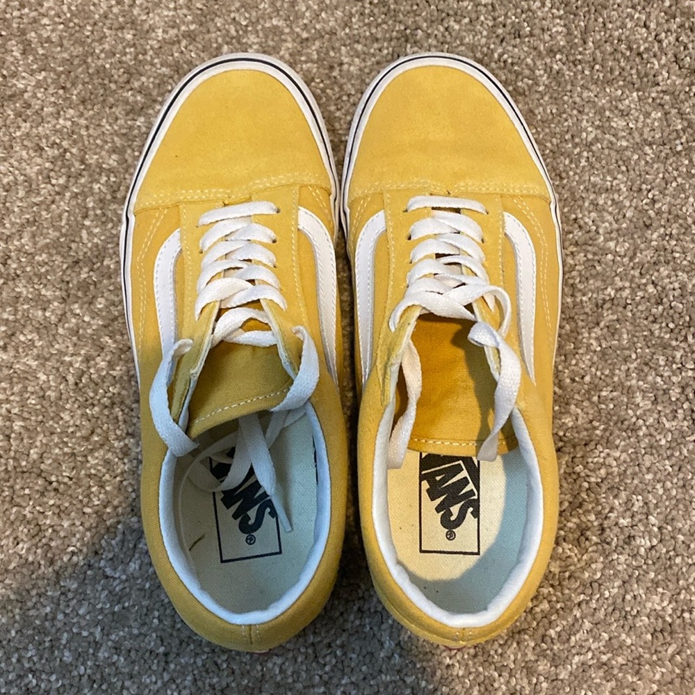 Vans Old Skool Shoe - yellow , worn once (barely worn), size 7.5